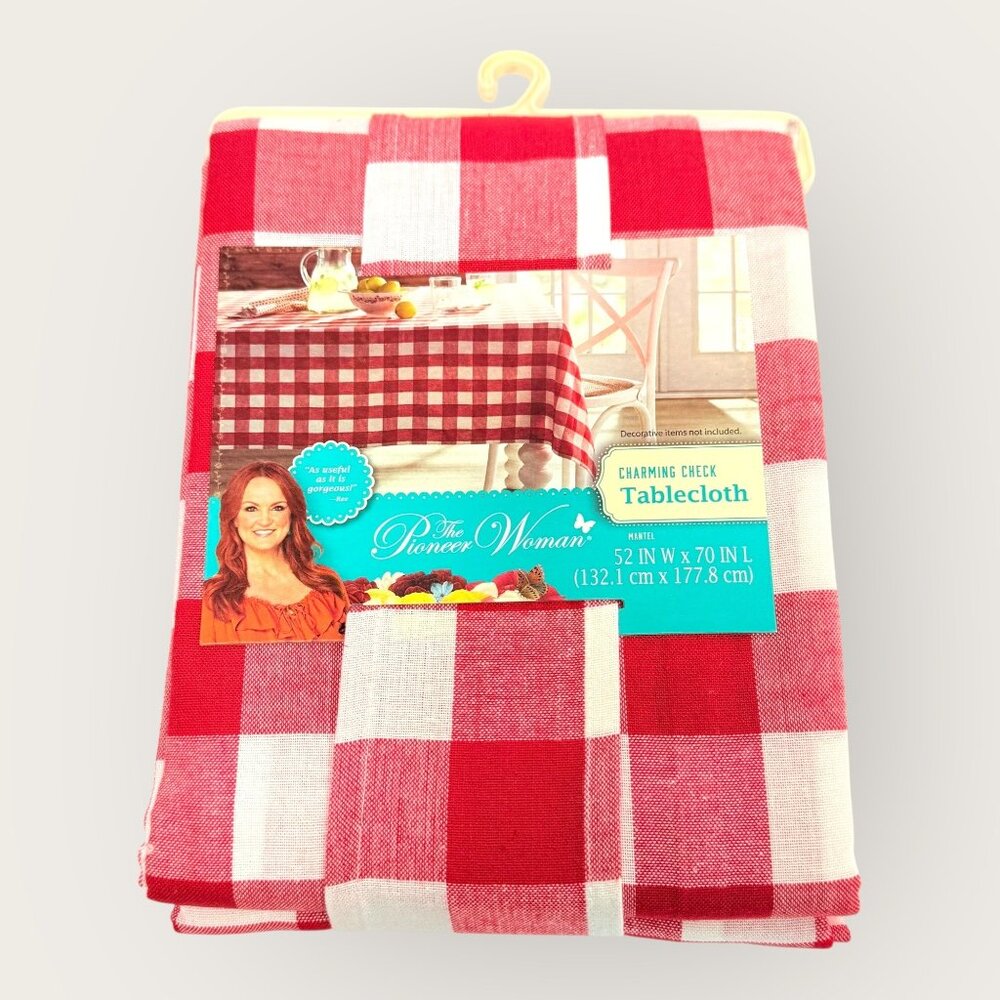 The Pioneer Woman Tablecloth 52 inch x 70 inch Charming Check New